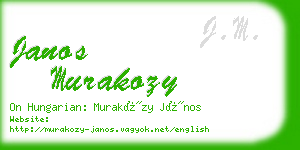 janos murakozy business card