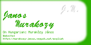 janos murakozy business card